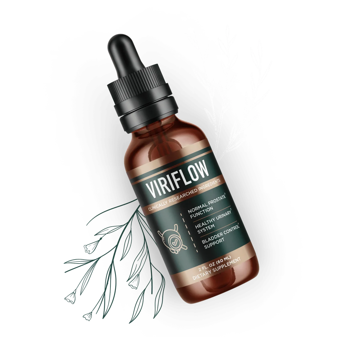 ViriFlow Men's Wellness Supplement Bottle (Front Label)